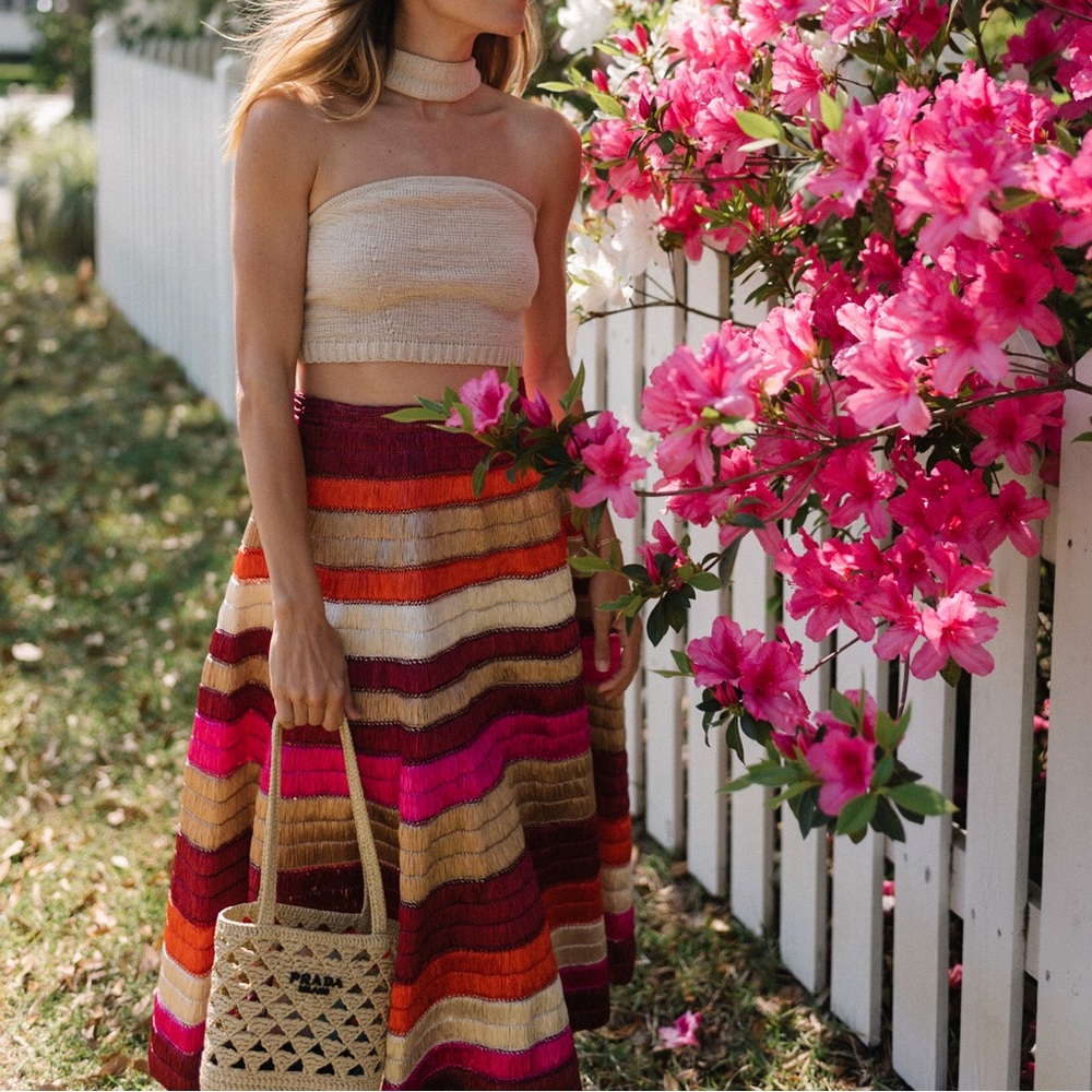 La DoubleJ Reina rafia multicolor skirt